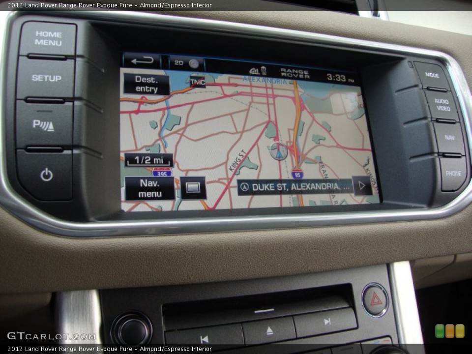 Almond/Espresso Interior Navigation for the 2012 Land Rover Range Rover Evoque Pure #68705881