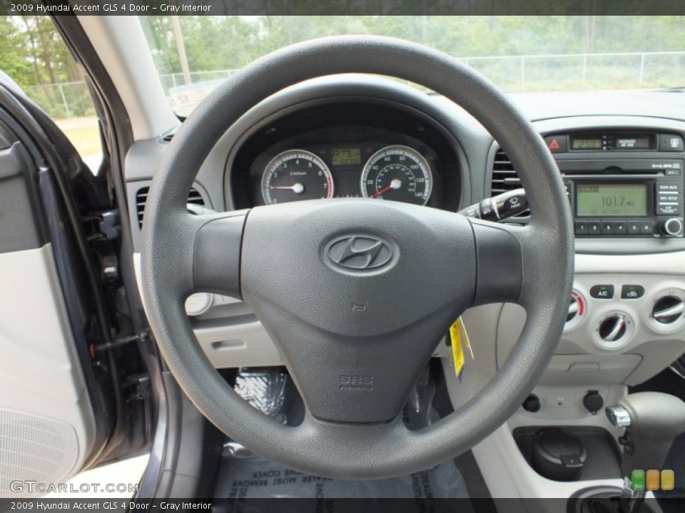 Gray Interior Steering Wheel for the 2009 Hyundai Accent GLS 4 Door #68709601