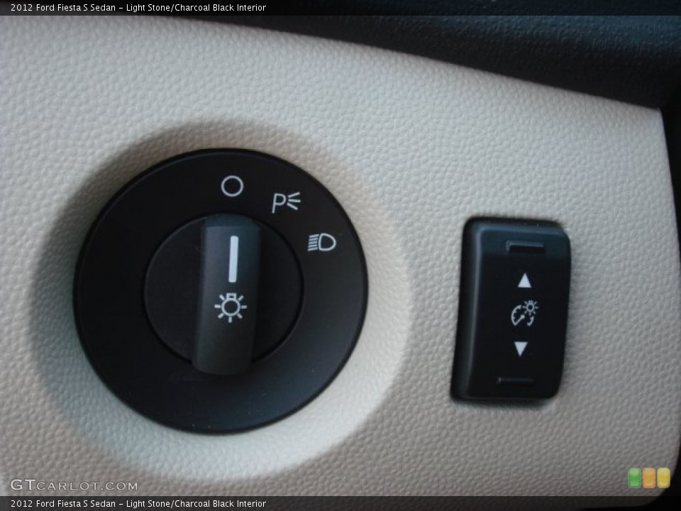 Light Stone/Charcoal Black Interior Controls for the 2012 Ford Fiesta S Sedan #68710210