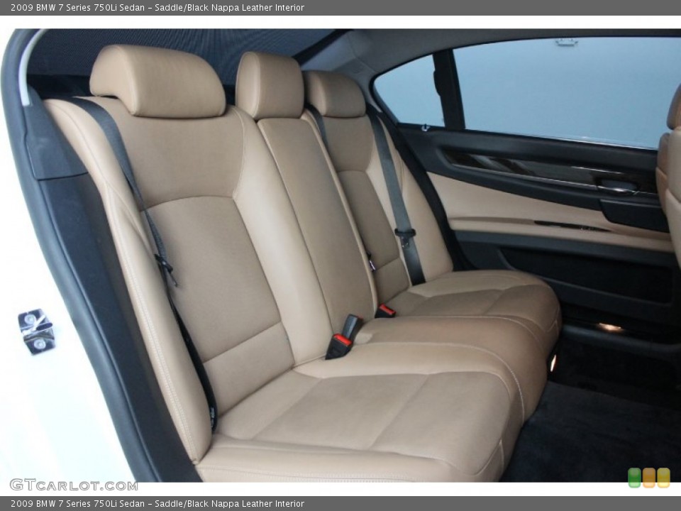 Saddle/Black Nappa Leather Interior Rear Seat for the 2009 BMW 7 Series 750Li Sedan #68715742