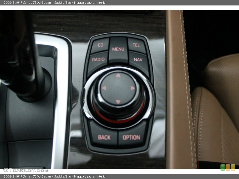 Saddle/Black Nappa Leather Interior Controls for the 2009 BMW 7 Series 750Li Sedan #68715835