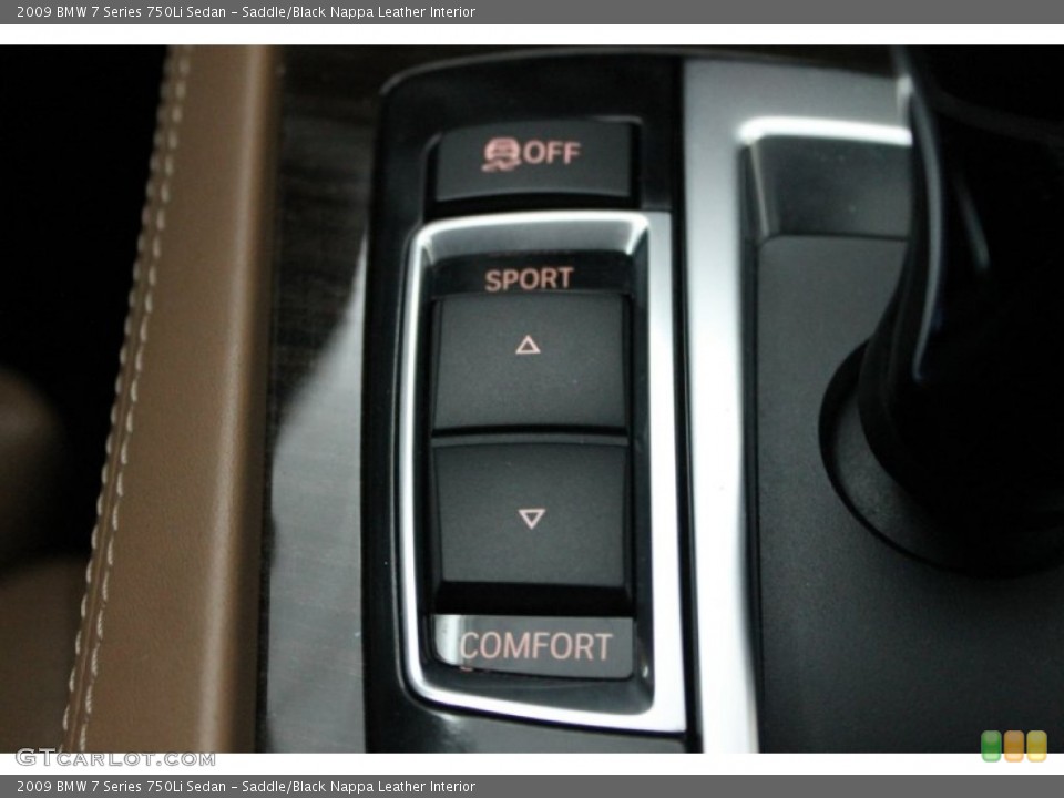 Saddle/Black Nappa Leather Interior Controls for the 2009 BMW 7 Series 750Li Sedan #68715855