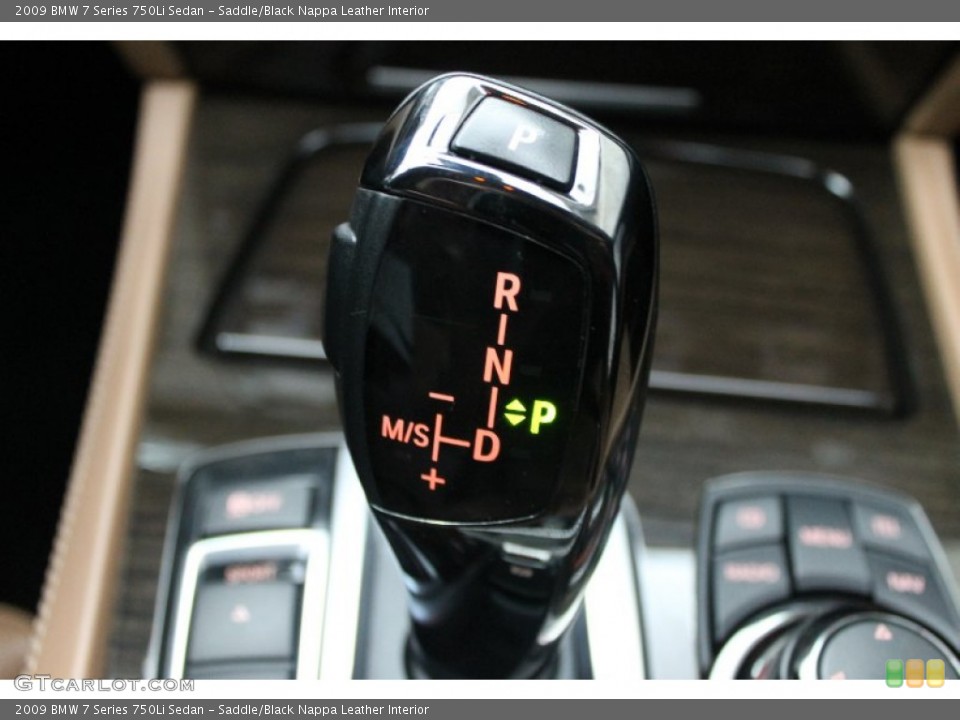 Saddle/Black Nappa Leather Interior Transmission for the 2009 BMW 7 Series 750Li Sedan #68715865