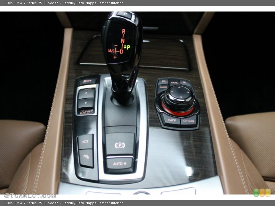 Saddle/Black Nappa Leather Interior Transmission for the 2009 BMW 7 Series 750Li Sedan #68715874