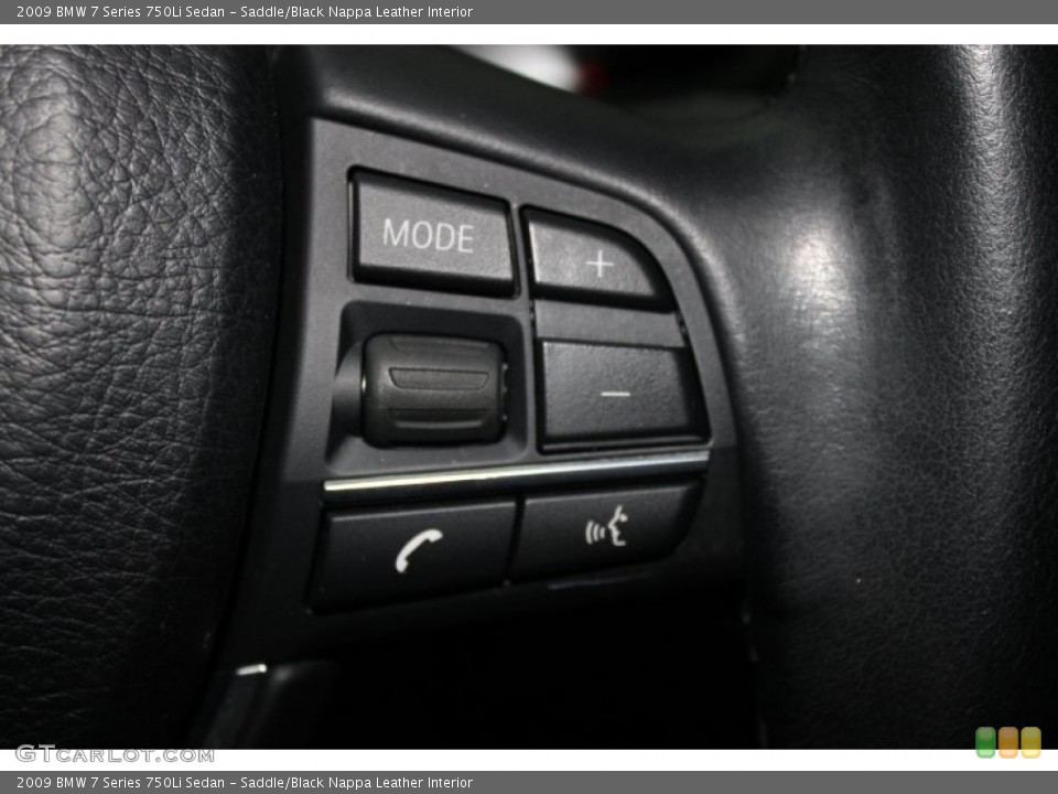 Saddle/Black Nappa Leather Interior Controls for the 2009 BMW 7 Series 750Li Sedan #68715901