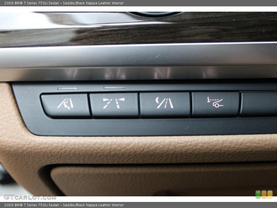 Saddle/Black Nappa Leather Interior Controls for the 2009 BMW 7 Series 750Li Sedan #68715917