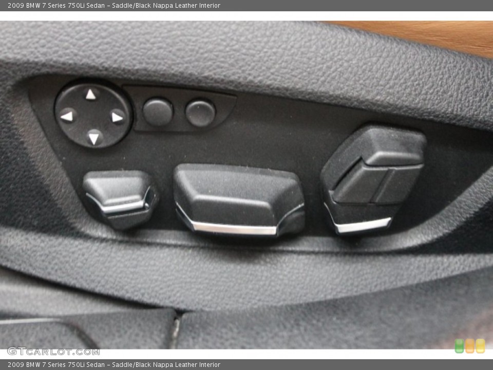 Saddle/Black Nappa Leather Interior Controls for the 2009 BMW 7 Series 750Li Sedan #68715934