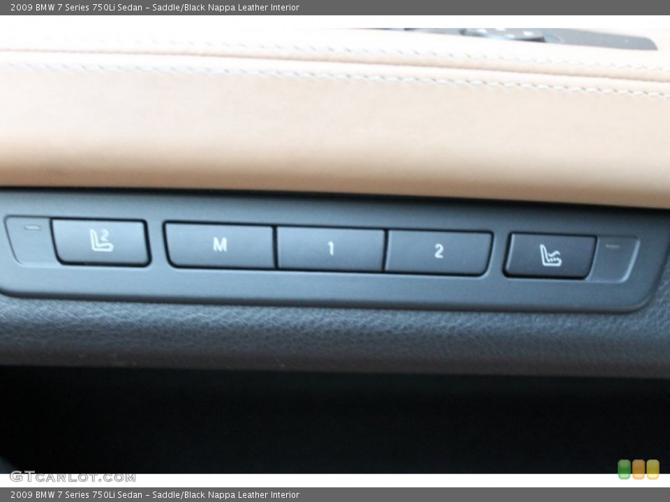 Saddle/Black Nappa Leather Interior Controls for the 2009 BMW 7 Series 750Li Sedan #68715940