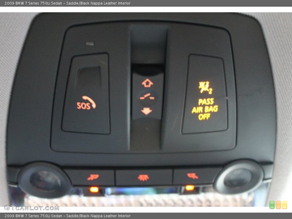 Saddle/Black Nappa Leather Interior Controls for the 2009 BMW 7 Series 750Li Sedan #68715994