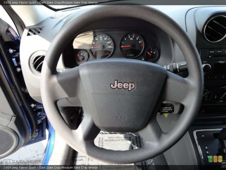 Dark Slate Gray/Medium Slate Gray Interior Steering Wheel for the 2009 Jeep Patriot Sport #68717660