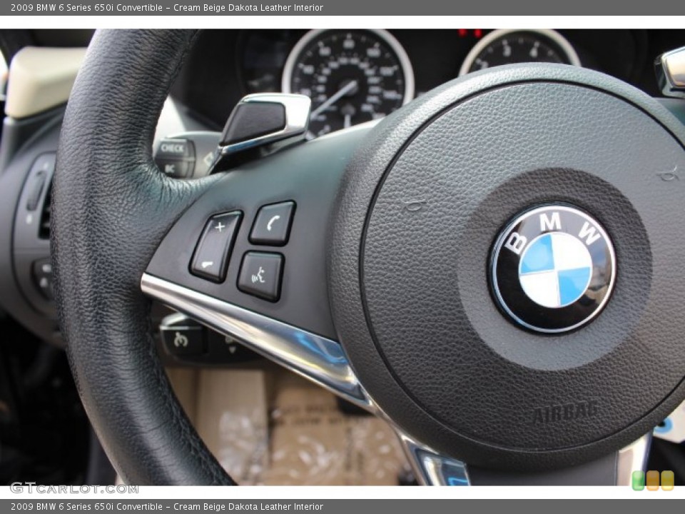 Cream Beige Dakota Leather Interior Controls for the 2009 BMW 6 Series 650i Convertible #68731318