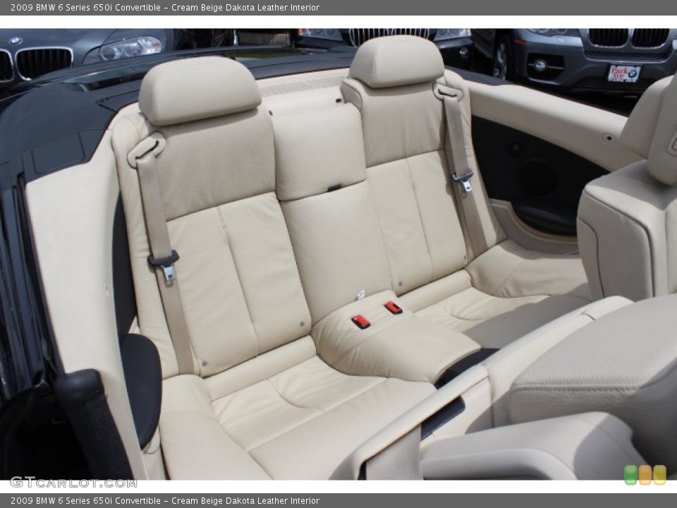 Cream Beige Dakota Leather Interior Rear Seat for the 2009 BMW 6 Series 650i Convertible #68731363