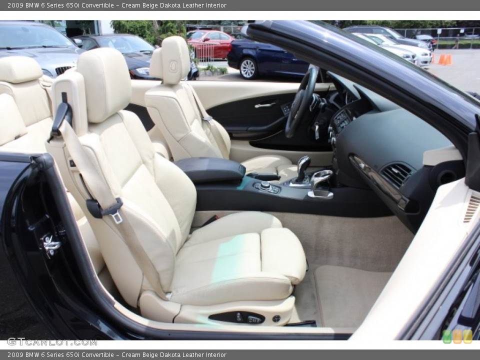 Cream Beige Dakota Leather Interior Front Seat for the 2009 BMW 6 Series 650i Convertible #68731381