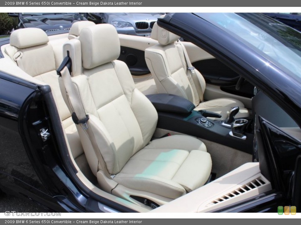 Cream Beige Dakota Leather Interior Front Seat for the 2009 BMW 6 Series 650i Convertible #68731390