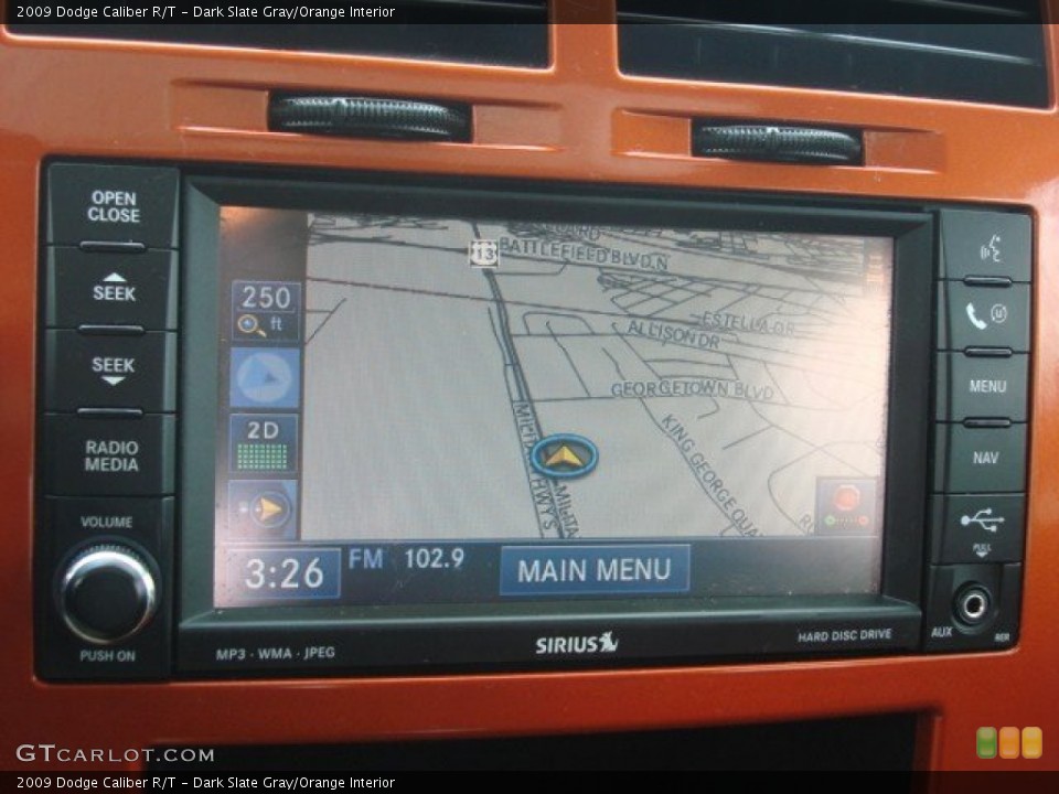 Dark Slate Gray/Orange Interior Navigation for the 2009 Dodge Caliber R/T #68732125