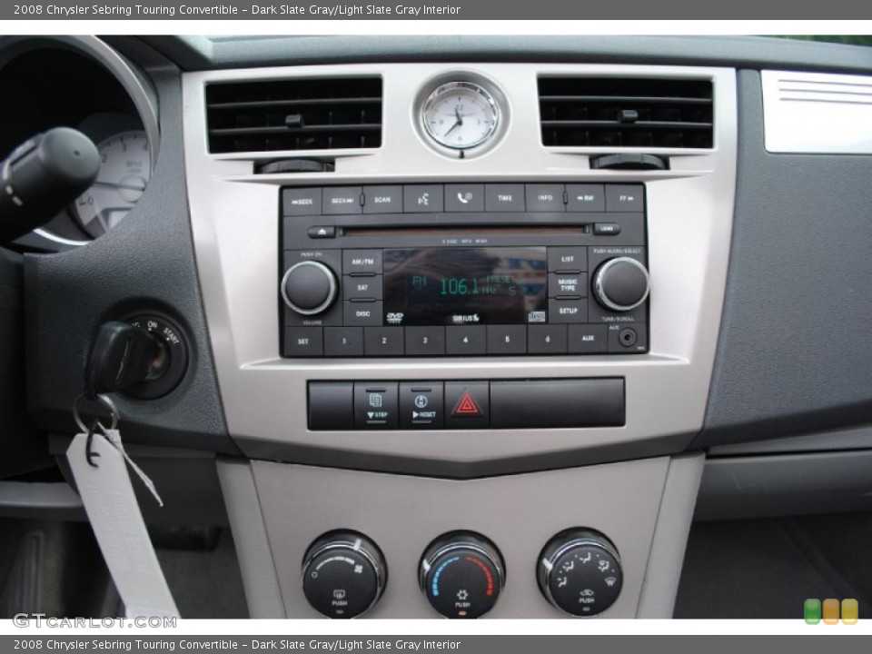 Dark Slate Gray/Light Slate Gray Interior Controls for the 2008 Chrysler Sebring Touring Convertible #68732884