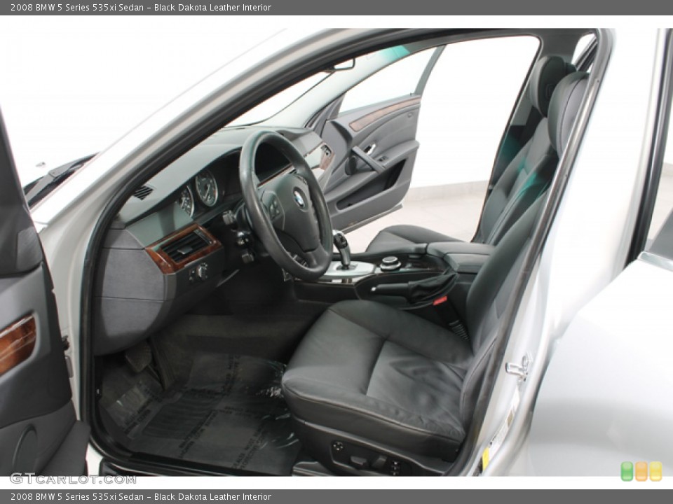 Black Dakota Leather Interior Front Seat for the 2008 BMW 5 Series 535xi Sedan #68733646
