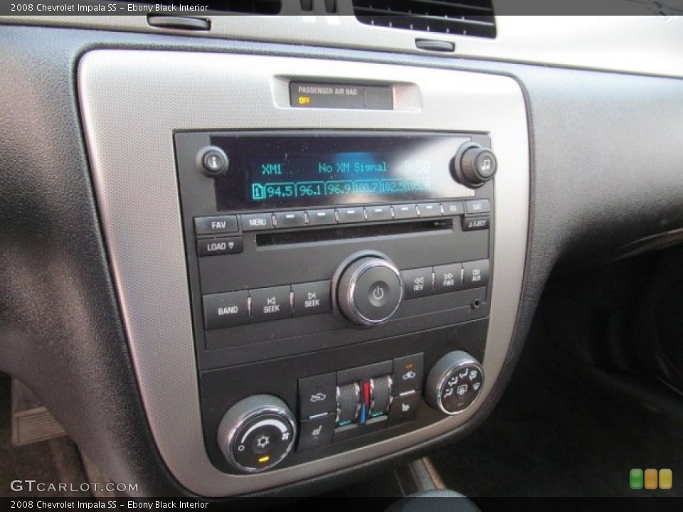 Ebony Black Interior Controls for the 2008 Chevrolet Impala SS #68736169