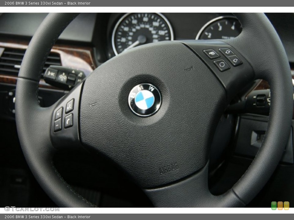Black Interior Steering Wheel for the 2006 BMW 3 Series 330xi Sedan #68747761