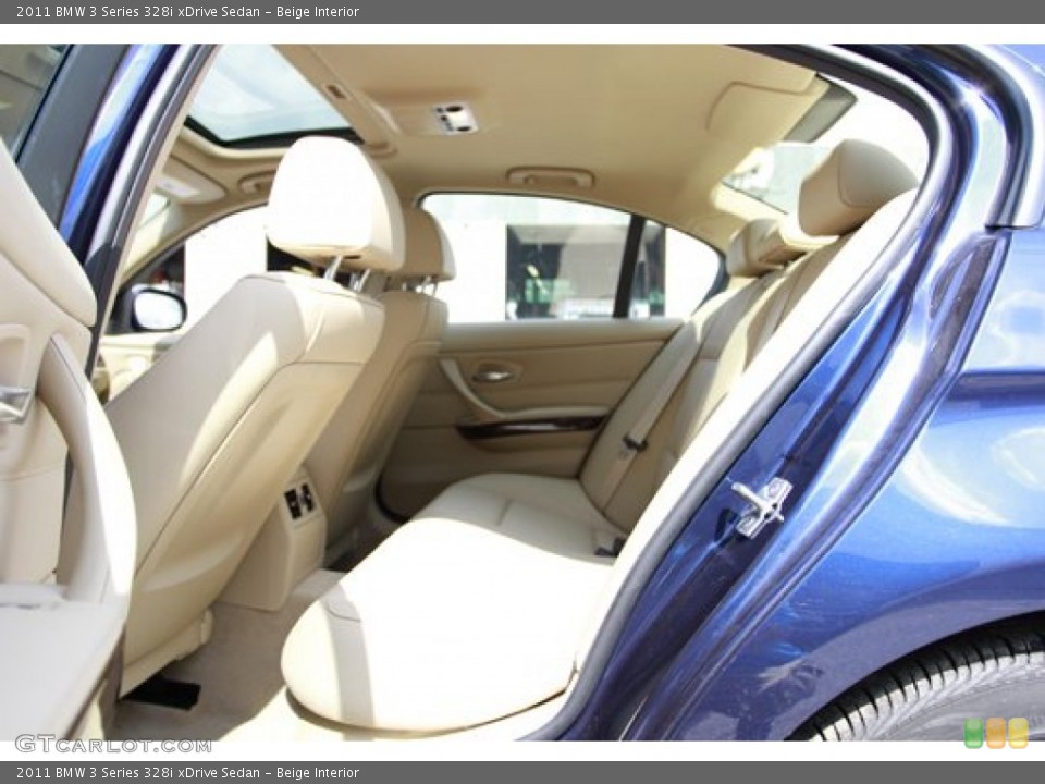Beige Interior Rear Seat for the 2011 BMW 3 Series 328i xDrive Sedan #68749168