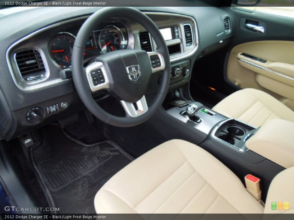 Black/Light Frost Beige Interior Prime Interior for the 2012 Dodge Charger SE #68749252