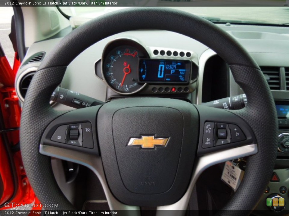 Jet Black/Dark Titanium Interior Steering Wheel for the 2012 Chevrolet Sonic LT Hatch #68754609