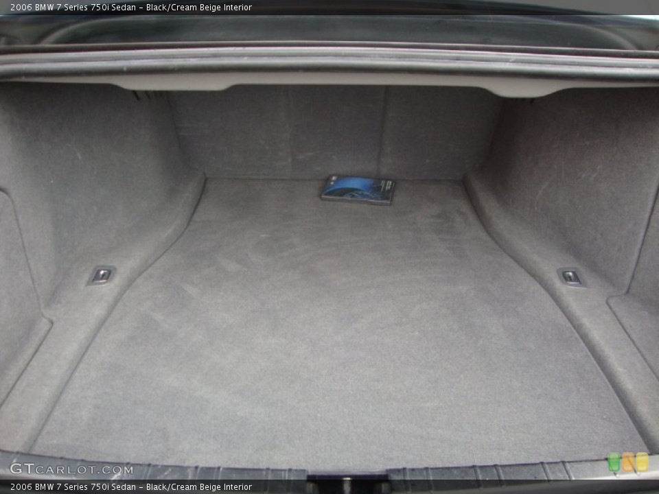 Black/Cream Beige Interior Trunk for the 2006 BMW 7 Series 750i Sedan #68756407