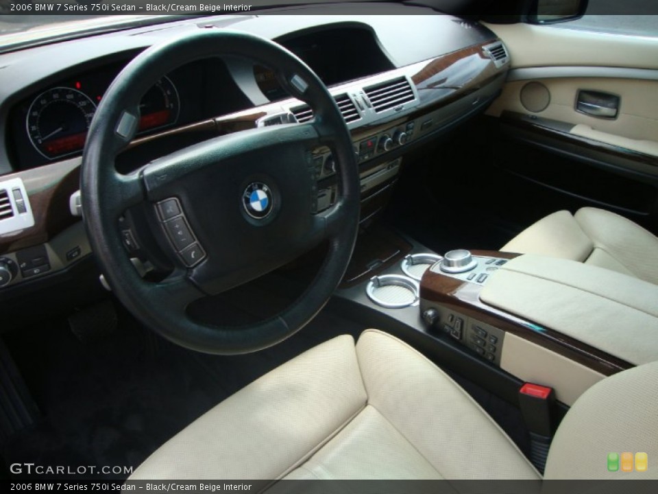 Black/Cream Beige 2006 BMW 7 Series Interiors