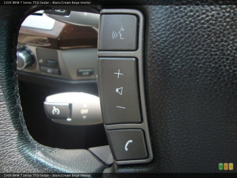Black/Cream Beige Interior Controls for the 2006 BMW 7 Series 750i Sedan #68756554