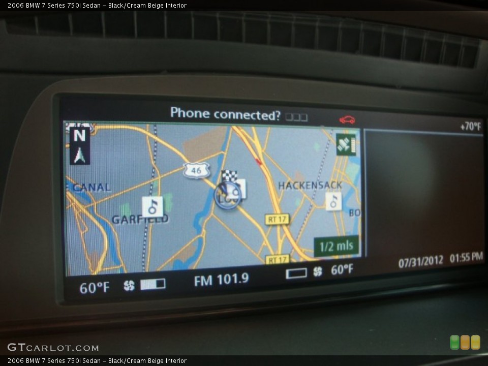 Black/Cream Beige Interior Navigation for the 2006 BMW 7 Series 750i Sedan #68756617
