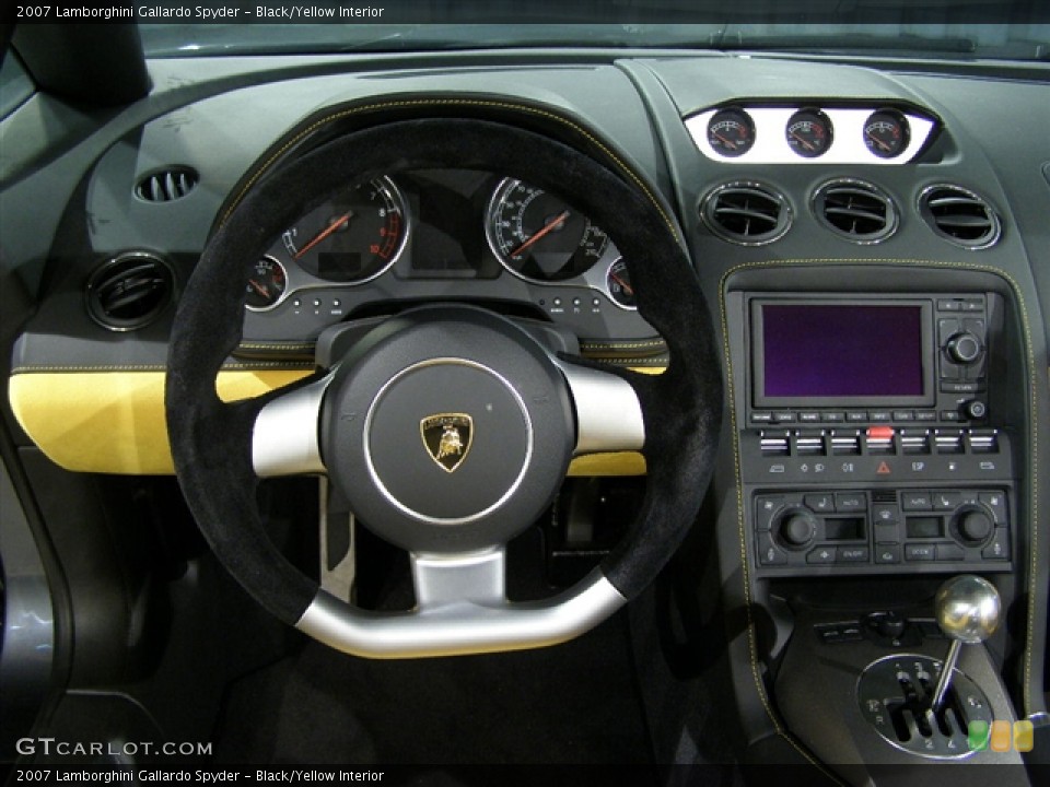 Black/Yellow Interior Steering Wheel for the 2007 Lamborghini Gallardo Spyder #68760