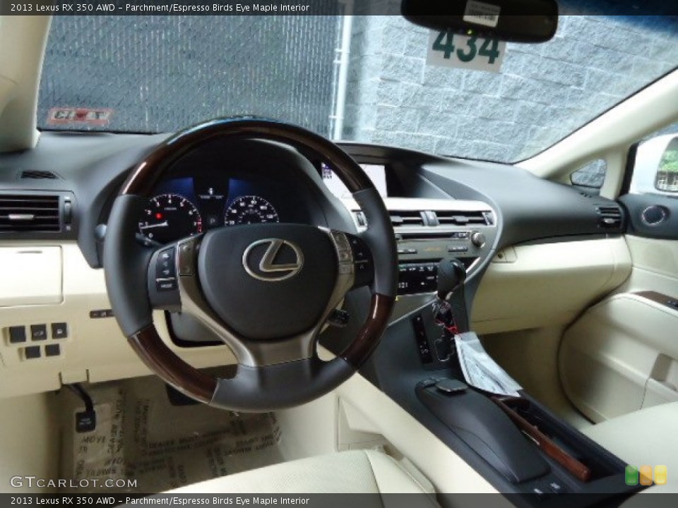Parchment/Espresso Birds Eye Maple Interior Dashboard for the 2013 Lexus RX 350 AWD #68764279