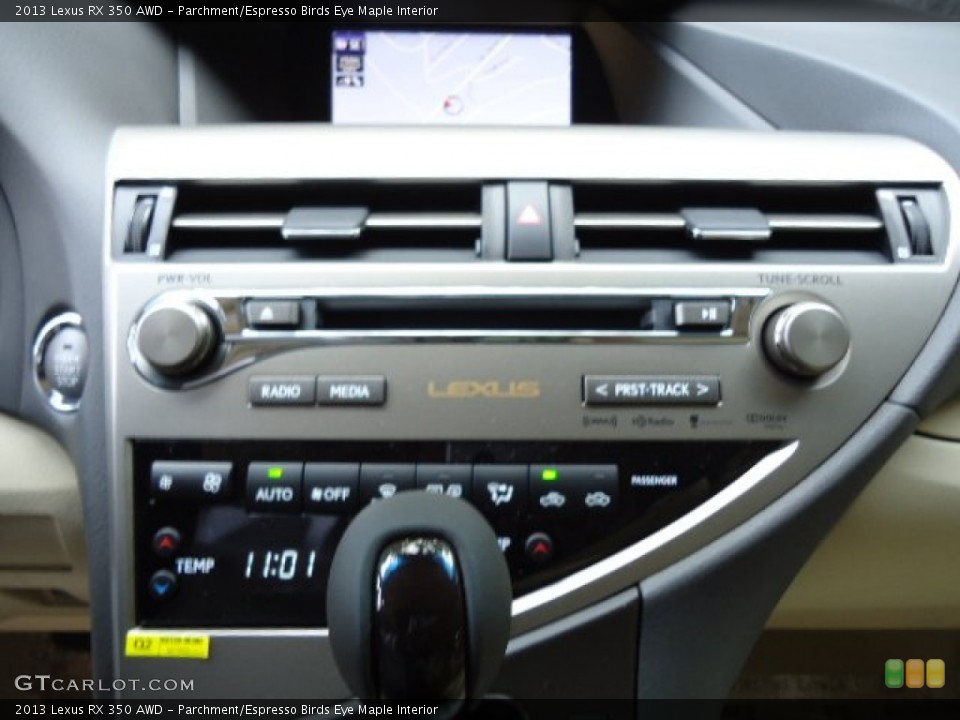 Parchment/Espresso Birds Eye Maple Interior Controls for the 2013 Lexus RX 350 AWD #68764336