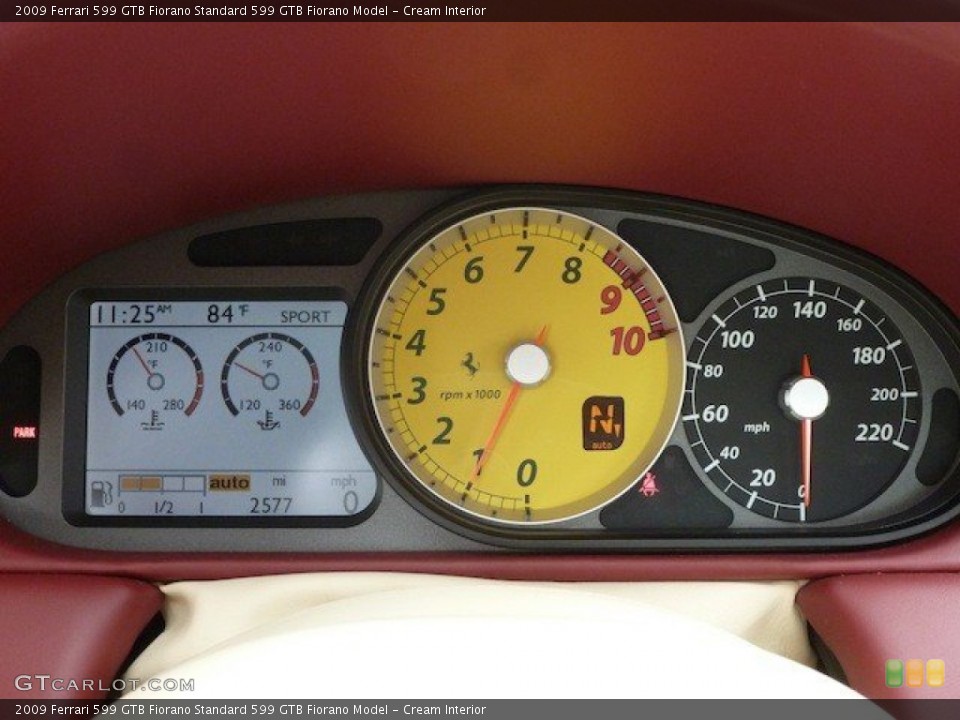 Cream Interior Gauges for the 2009 Ferrari 599 GTB Fiorano  #68764585