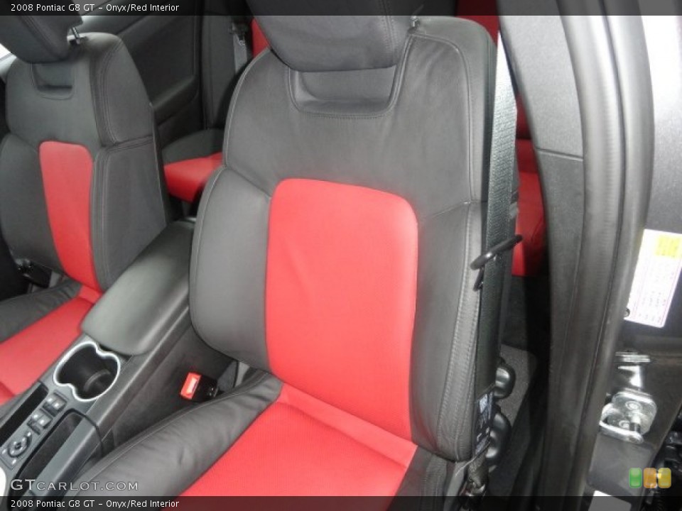 Onyx/Red Interior Front Seat for the 2008 Pontiac G8 GT #68769044