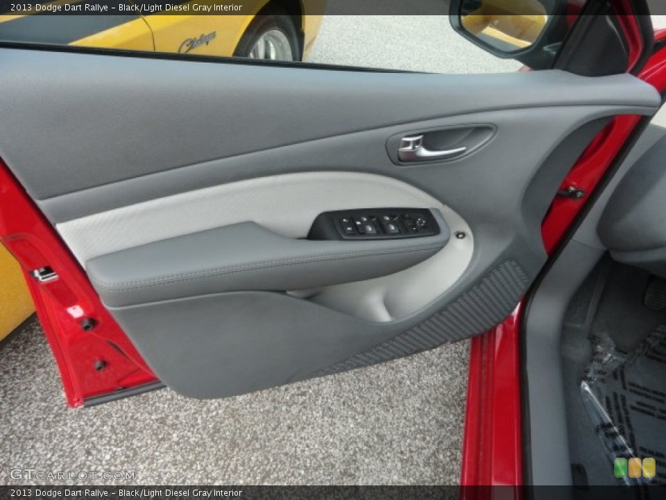 Black/Light Diesel Gray Interior Door Panel for the 2013 Dodge Dart Rallye #68769117