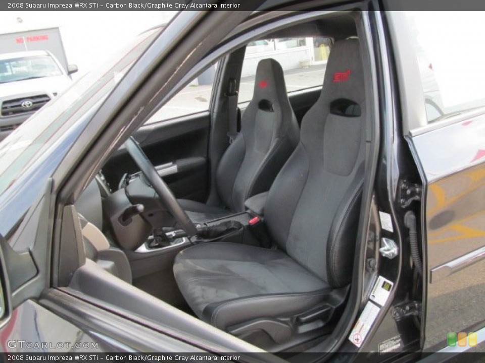 Carbon Black/Graphite Gray Alcantara Interior Front Seat for the 2008 Subaru Impreza WRX STi #68777613