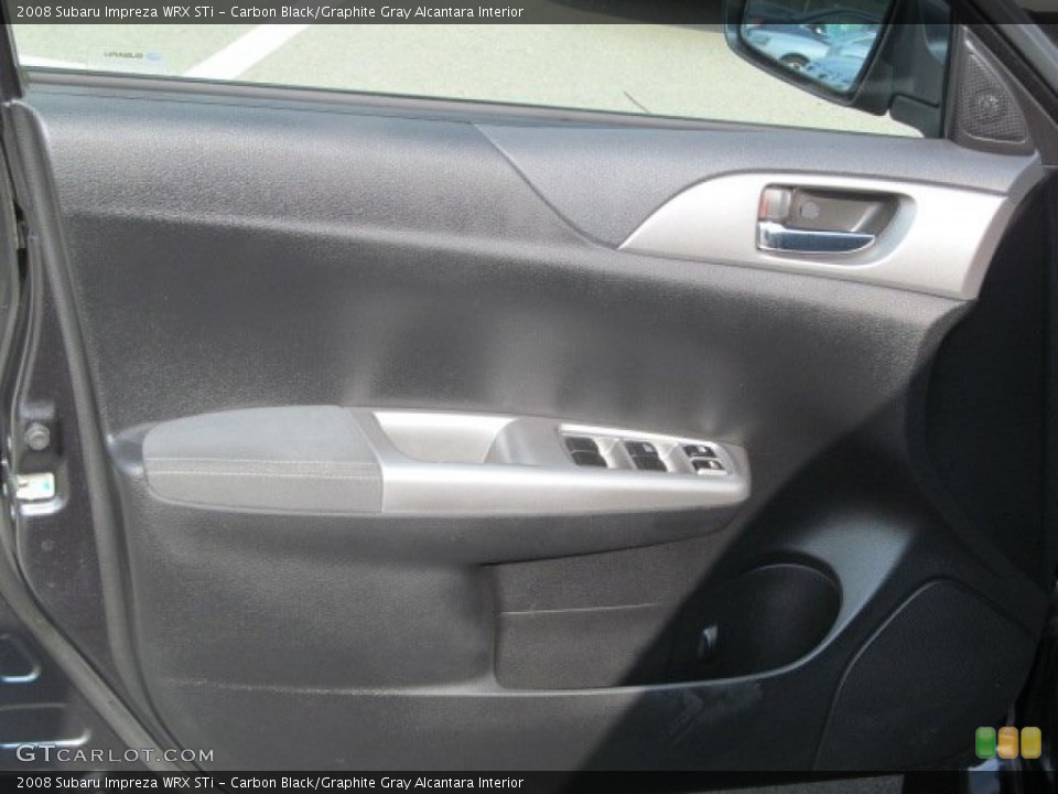 Carbon Black/Graphite Gray Alcantara Interior Door Panel for the 2008 Subaru Impreza WRX STi #68777630