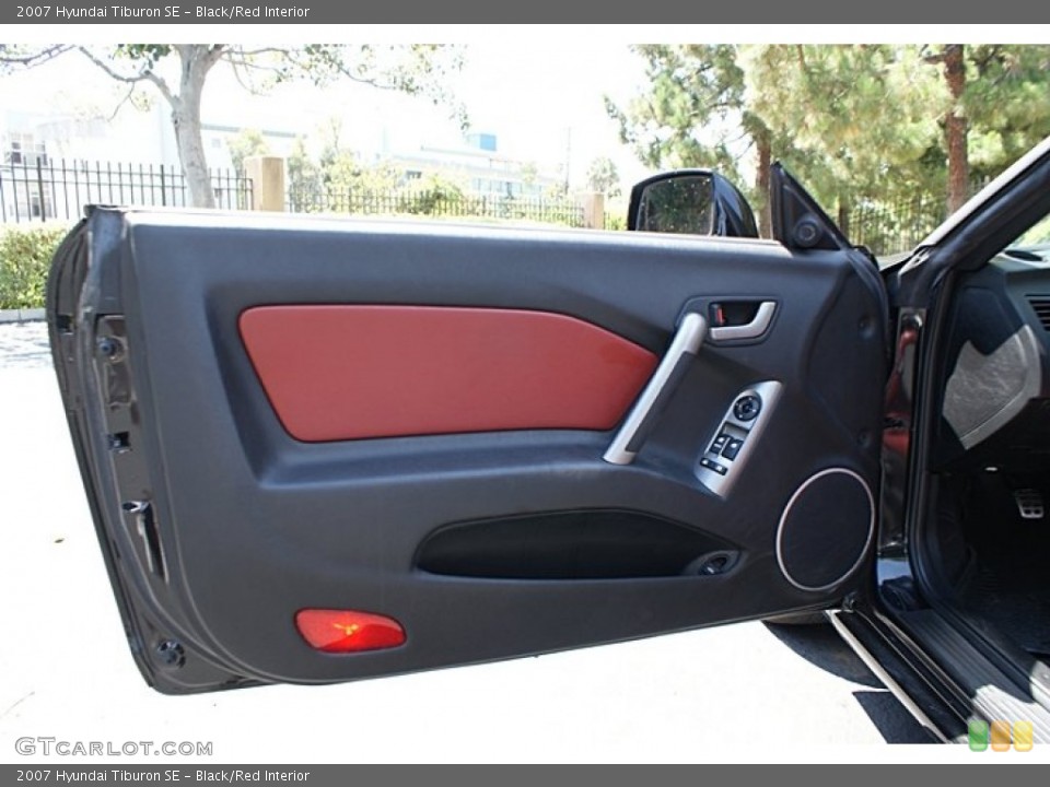 Black/Red Interior Door Panel for the 2007 Hyundai Tiburon SE #68780399