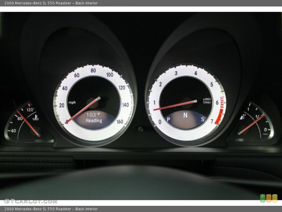 Black Interior Gauges for the 2009 Mercedes-Benz SL 550 Roadster #68789110