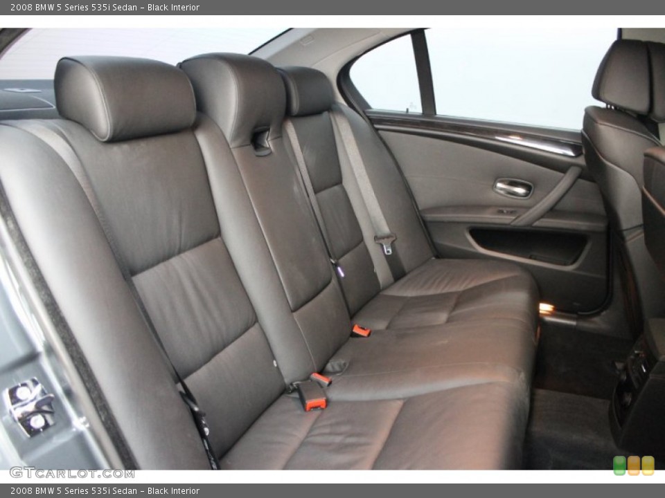 Black Interior Rear Seat for the 2008 BMW 5 Series 535i Sedan #68789498