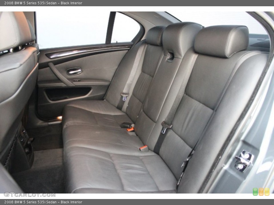 Black Interior Rear Seat for the 2008 BMW 5 Series 535i Sedan #68789506