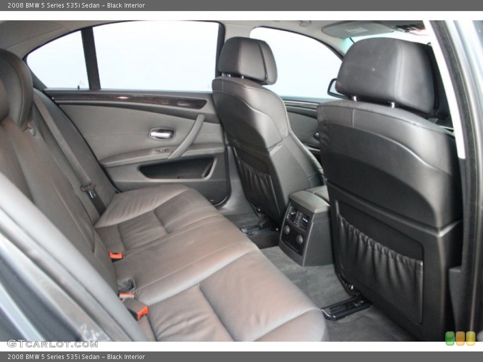 Black Interior Rear Seat for the 2008 BMW 5 Series 535i Sedan #68789513