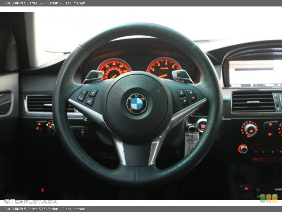 Black Interior Steering Wheel for the 2008 BMW 5 Series 535i Sedan #68789612