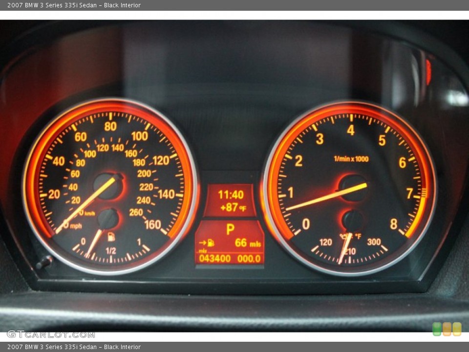 Black Interior Gauges for the 2007 BMW 3 Series 335i Sedan #68789819