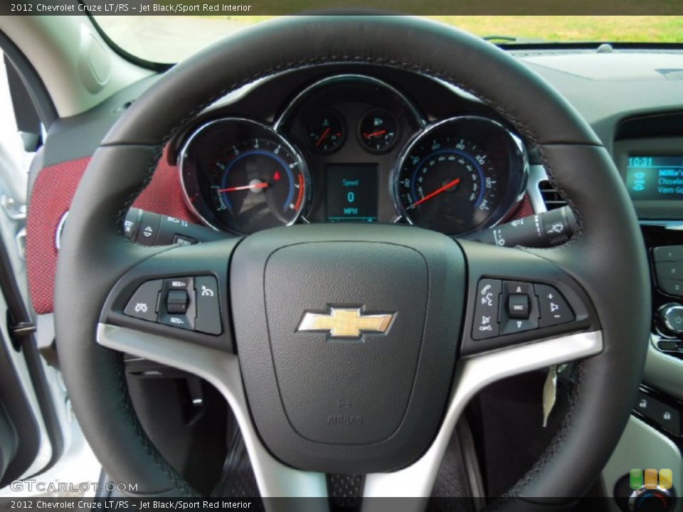 Jet Black/Sport Red Interior Steering Wheel for the 2012 Chevrolet Cruze LT/RS #68790854