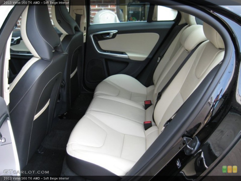 Soft Beige Interior Rear Seat for the 2013 Volvo S60 T6 AWD #68793704