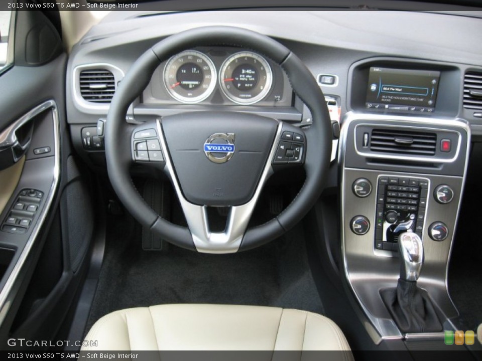 Soft Beige Interior Dashboard for the 2013 Volvo S60 T6 AWD #68793755