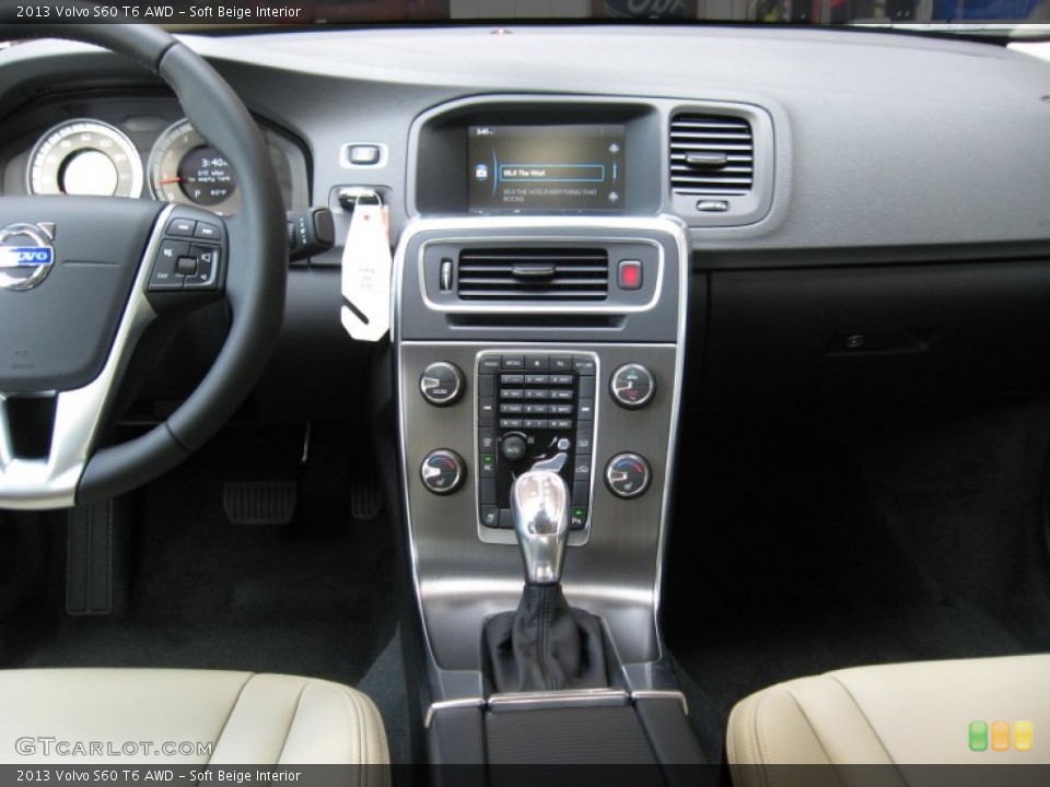 Soft Beige Interior Dashboard for the 2013 Volvo S60 T6 AWD #68793764