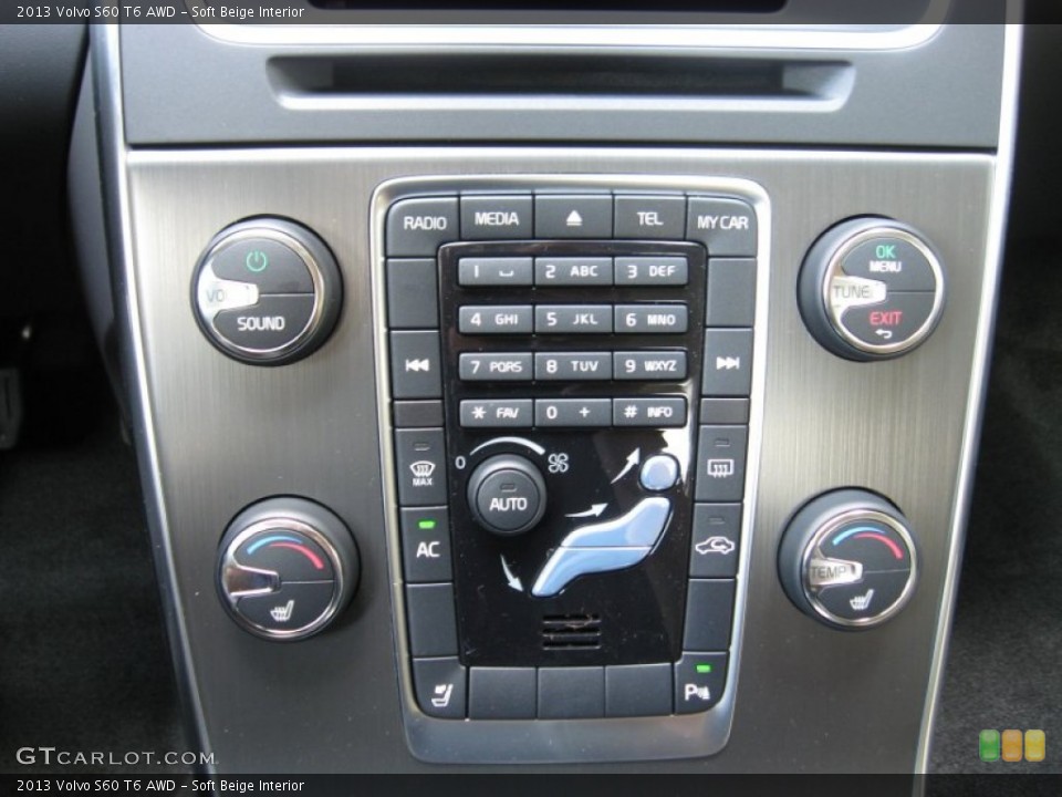 Soft Beige Interior Controls for the 2013 Volvo S60 T6 AWD #68793782